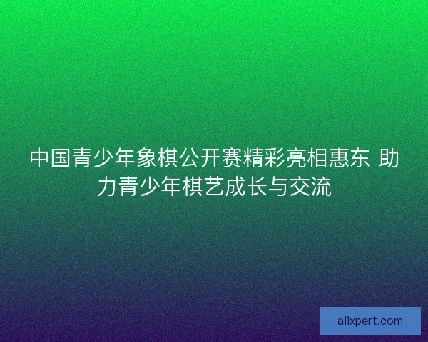 中国青少年象棋公开赛精彩亮相惠东 助力青少年棋艺成长与交流